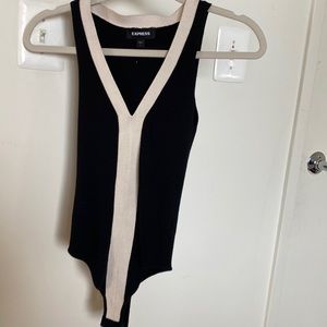 black and white stripe body suit never worn